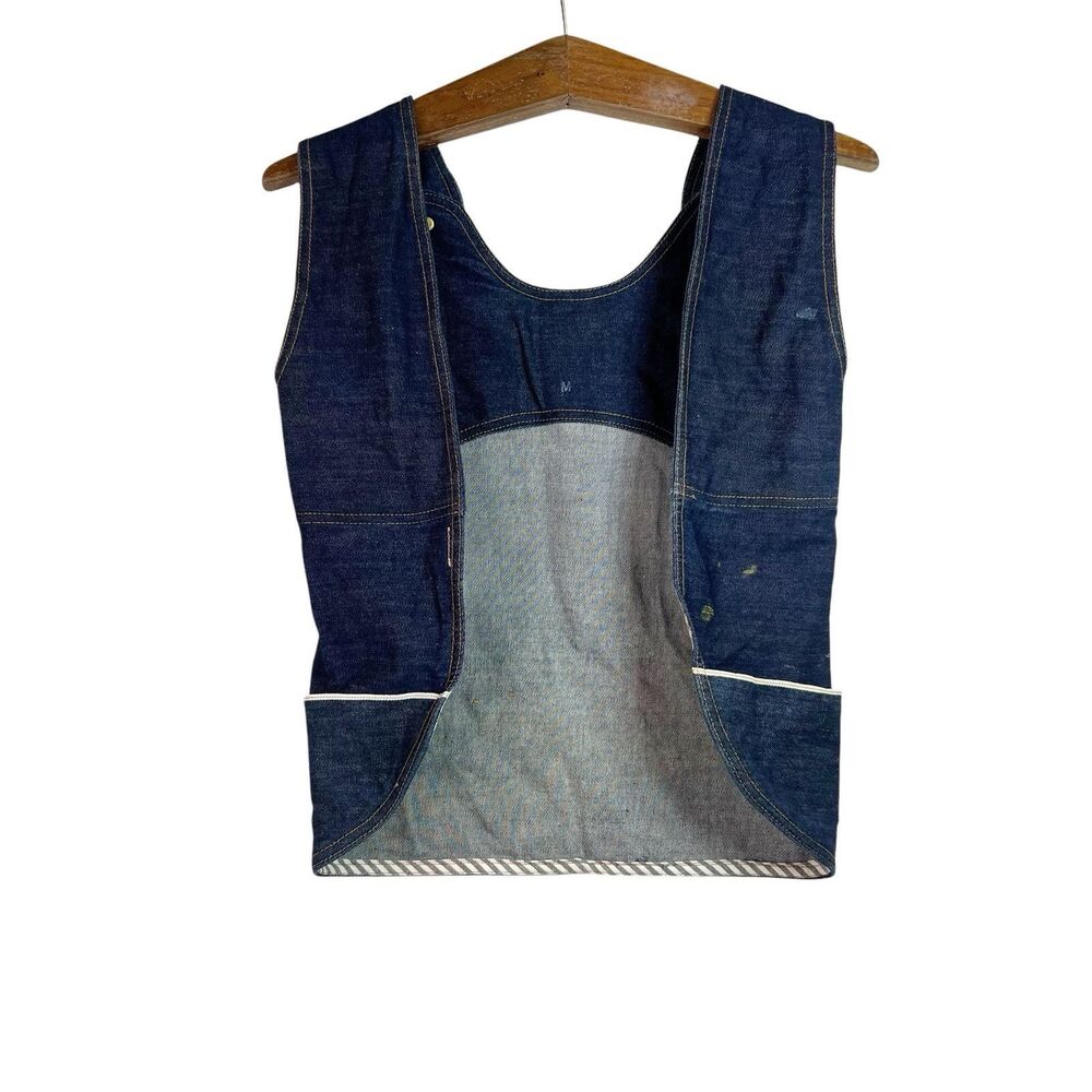 Yolotli Girls Raw Denim Apron Pocket Boho Artsy Size M (5-6 Years)